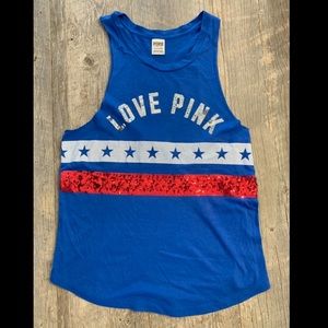 PINK Red, White & Blue Tank